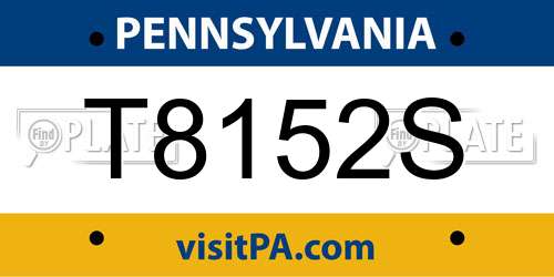 T8152S Pennsylvania License Plate
