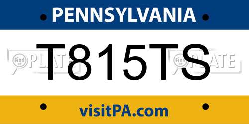 T815TS Pennsylvania License Plate