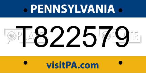 T822579 Pennsylvania License Plate