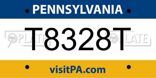 T8328T Pennsylvania License Plate
