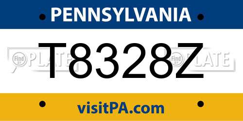 T8328Z Pennsylvania License Plate