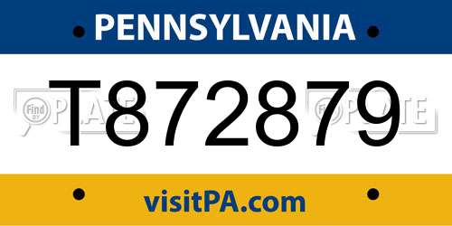 T872879 Pennsylvania License Plate