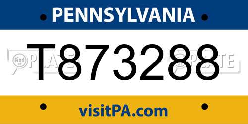 T873288 Pennsylvania License Plate