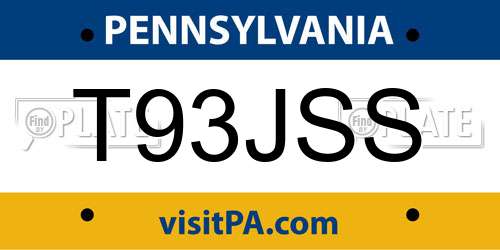 T93JSS Pennsylvania License Plate