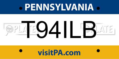 T94ILB Pennsylvania License Plate