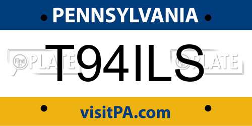 T94ILS Pennsylvania License Plate