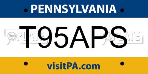 T95APS Pennsylvania License Plate