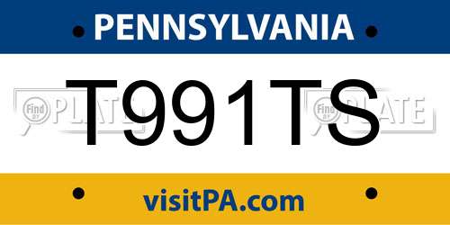 T991TS Pennsylvania License Plate