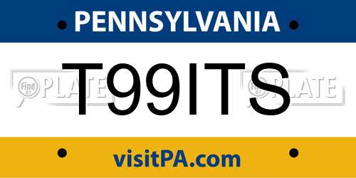 T99ITS Pennsylvania License Plate