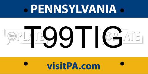 T99TIG Pennsylvania License Plate
