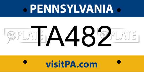 TA482 Pennsylvania License Plate