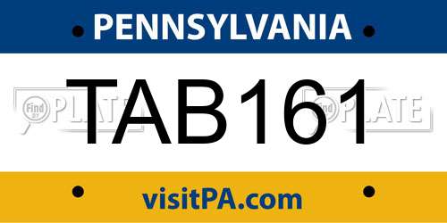 TAB161 Pennsylvania License Plate