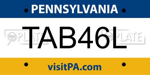 TAB46L Pennsylvania License Plate