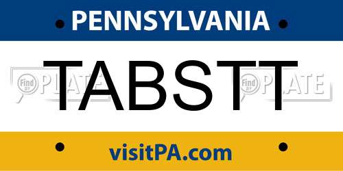 TABSTT Pennsylvania License Plate
