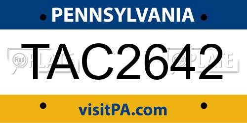 TAC2642 Pennsylvania License Plate