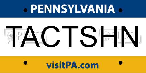 TACTSHN Pennsylvania License Plate