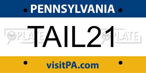 TAIL21 Pennsylvania License Plate