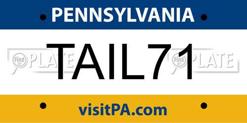 TAIL71 Pennsylvania License Plate