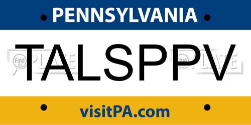 TALSPPV Pennsylvania License Plate