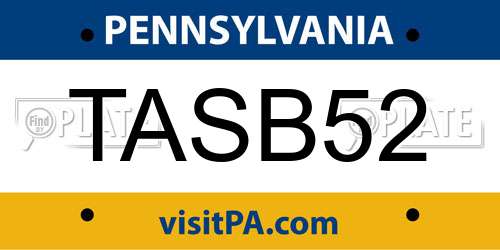 TASB52 Pennsylvania License Plate