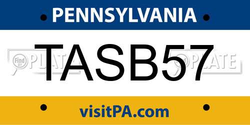 TASB57 Pennsylvania License Plate