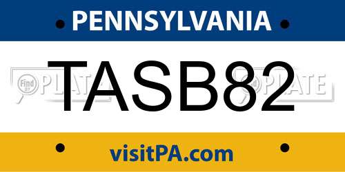 TASB82 Pennsylvania License Plate