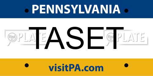 TASET Pennsylvania License Plate