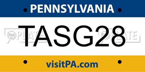 TASG28 Pennsylvania License Plate