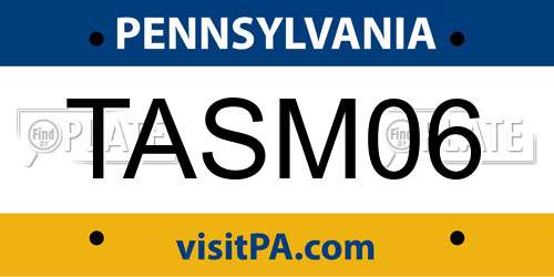 TASM06 Pennsylvania License Plate