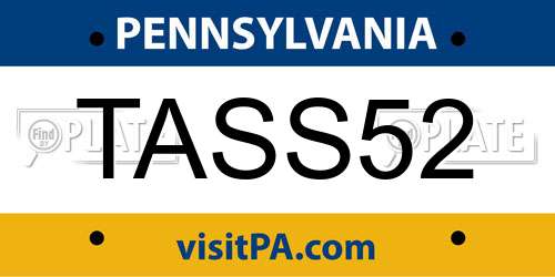 TASS52 Pennsylvania License Plate