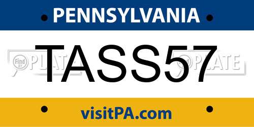 TASS57 Pennsylvania License Plate
