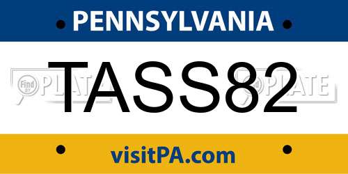 TASS82 Pennsylvania License Plate