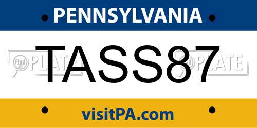 TASS87 Pennsylvania License Plate
