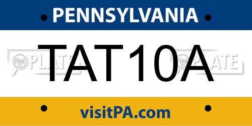 TAT10A Pennsylvania License Plate