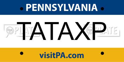 TATAXP Pennsylvania License Plate