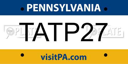 TATP27 Pennsylvania License Plate