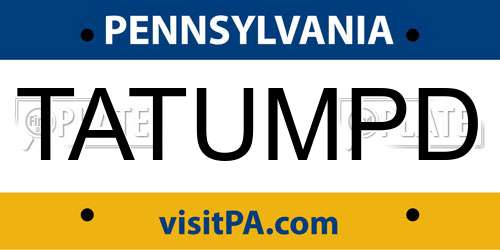 TATUMPD Pennsylvania License Plate
