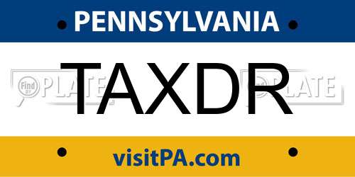 TAXDR Pennsylvania License Plate