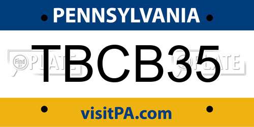 TBCB35 Pennsylvania License Plate