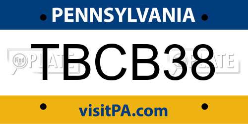 TBCB38 Pennsylvania License Plate
