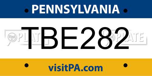TBE282 Pennsylvania License Plate