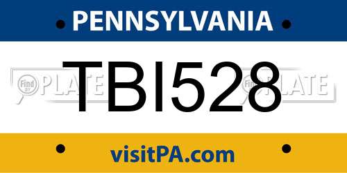 TBI528 Pennsylvania License Plate