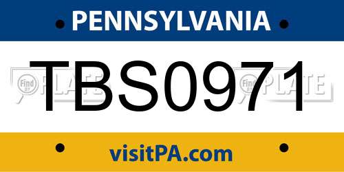 TBS0971 Pennsylvania License Plate