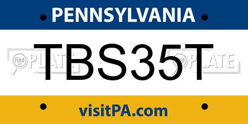 TBS35T Pennsylvania License Plate