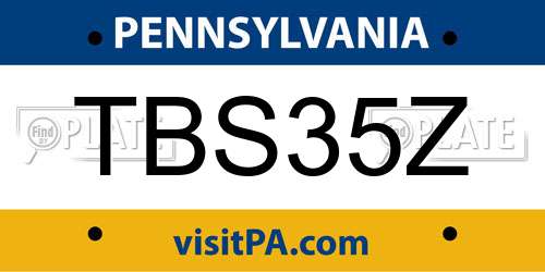 TBS35Z Pennsylvania License Plate