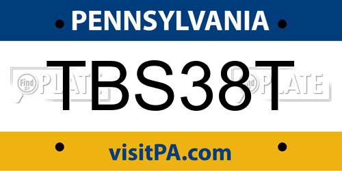 TBS38T Pennsylvania License Plate