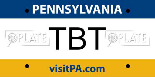 TBT Pennsylvania License Plate