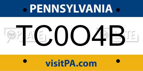 TC0O4B Pennsylvania License Plate