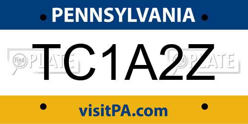 TC1A2Z Pennsylvania License Plate