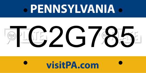 TC2G785 Pennsylvania License Plate